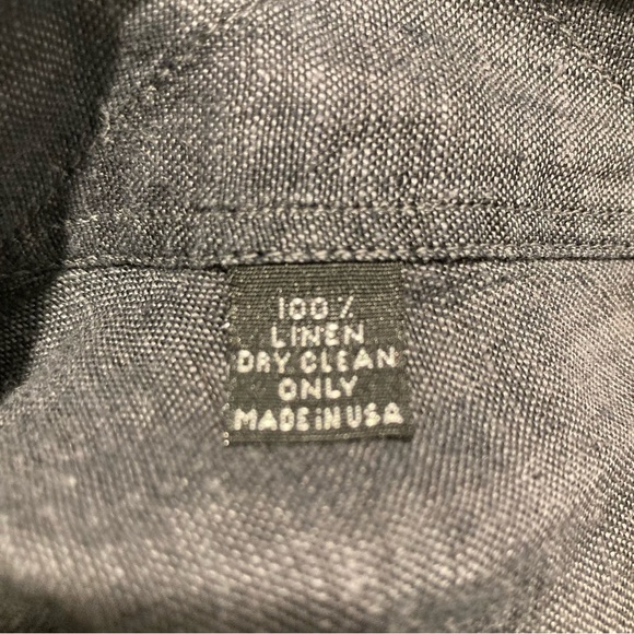 HOLT RENFREW Sz M 100% Linen Button  Down Shirt - Picture 7 of 7